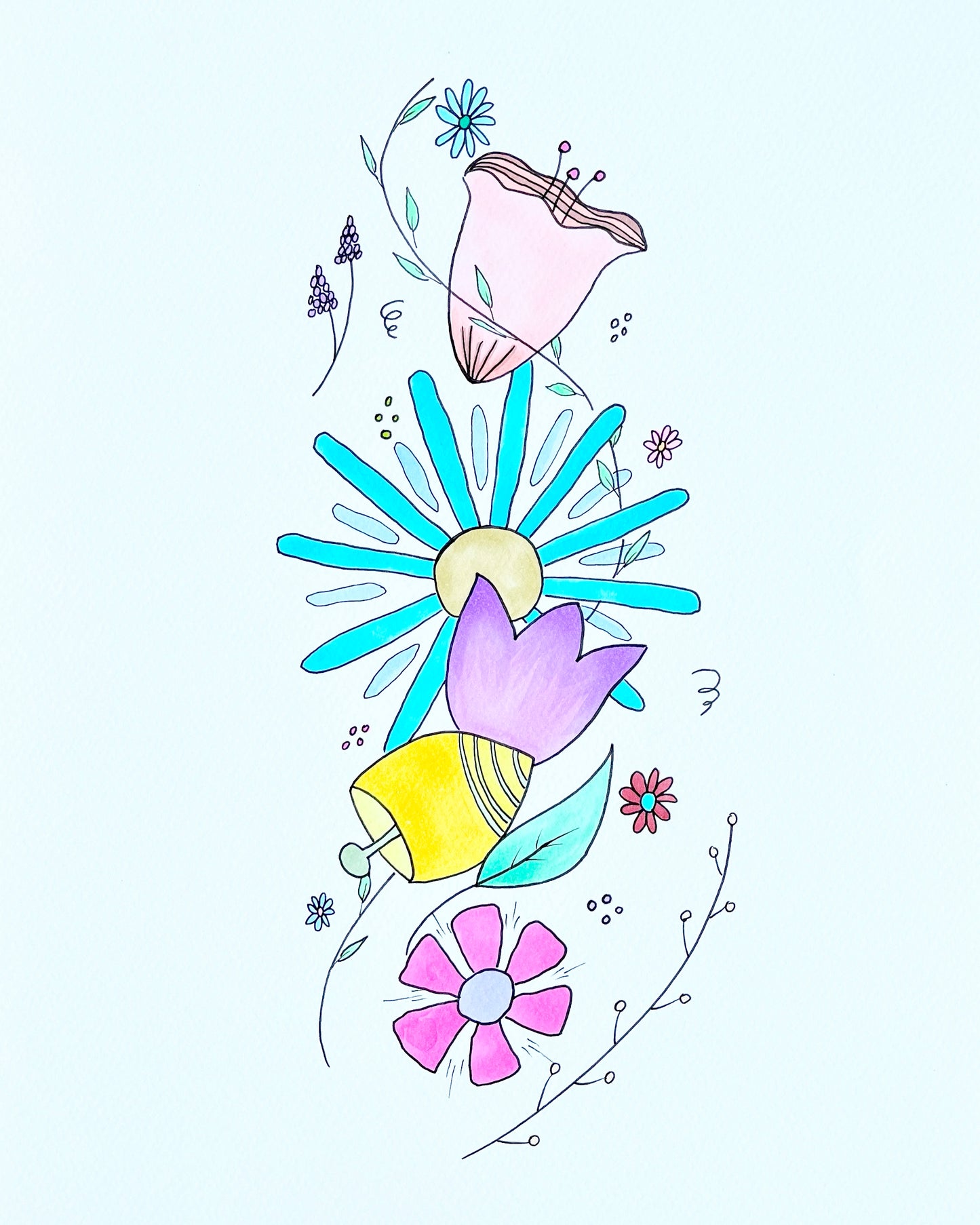 A pastel tower of flowers