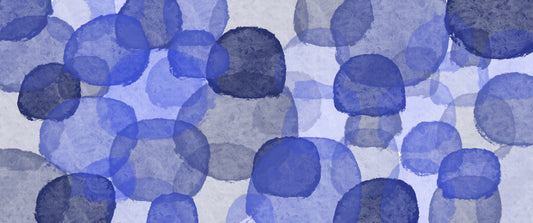 Circles floating in space in shades of blue royal (rectangle)