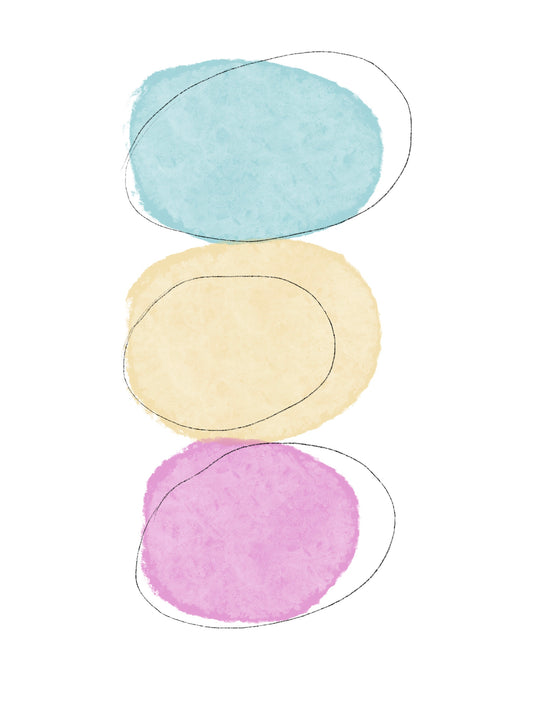 Abstract 3 stones pastel colours