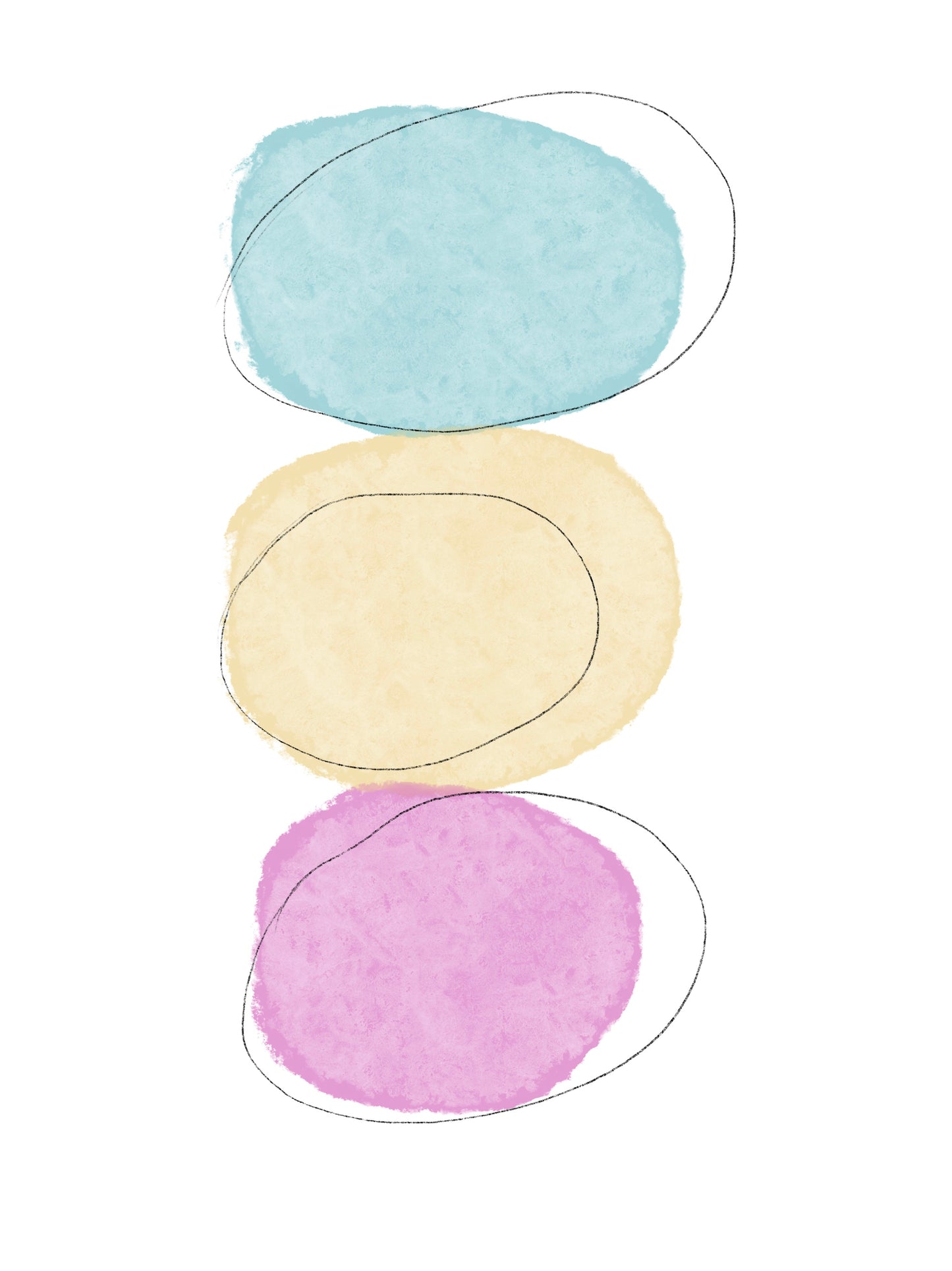 Pink, yellow, blue