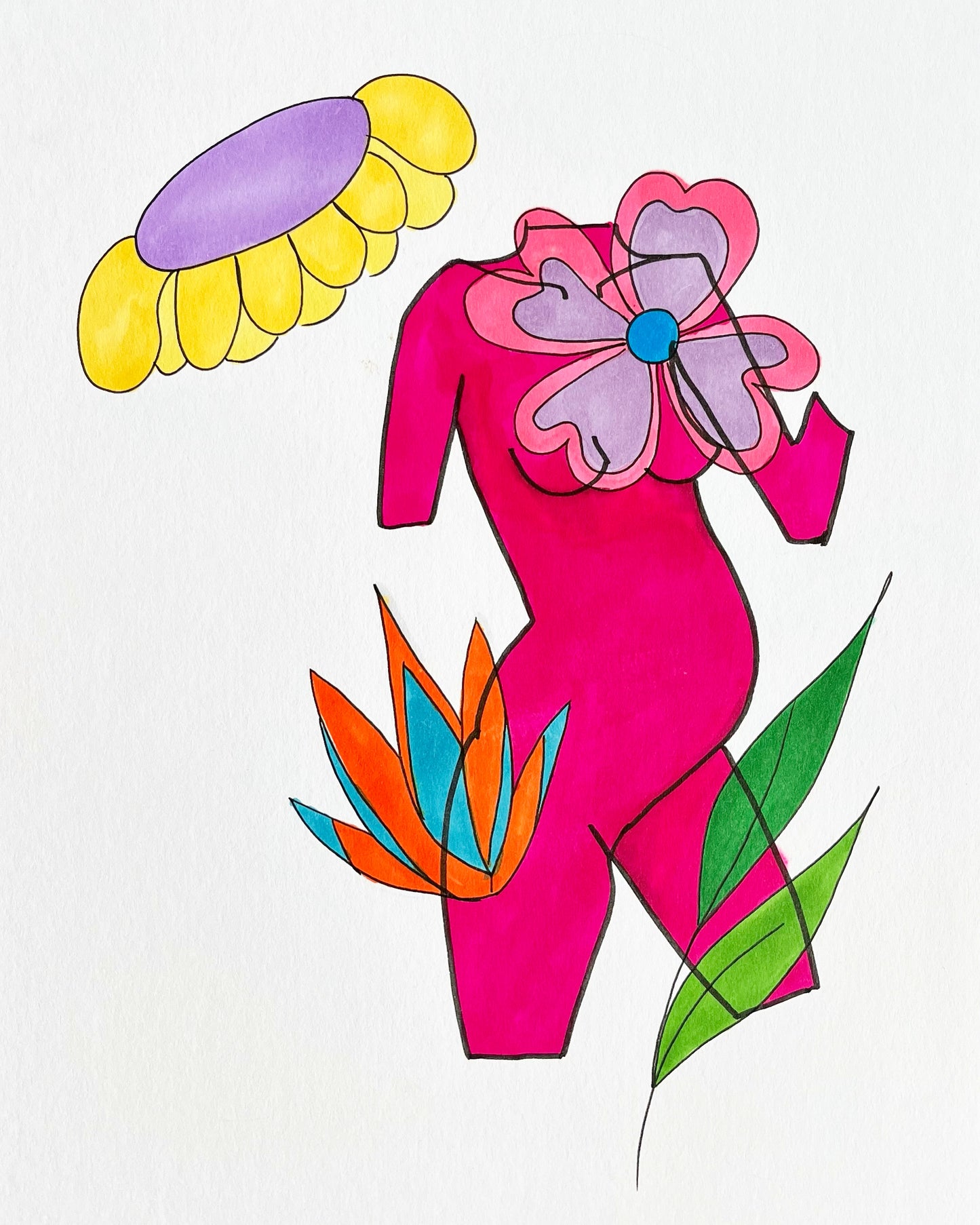 ' Pink pregnant statue