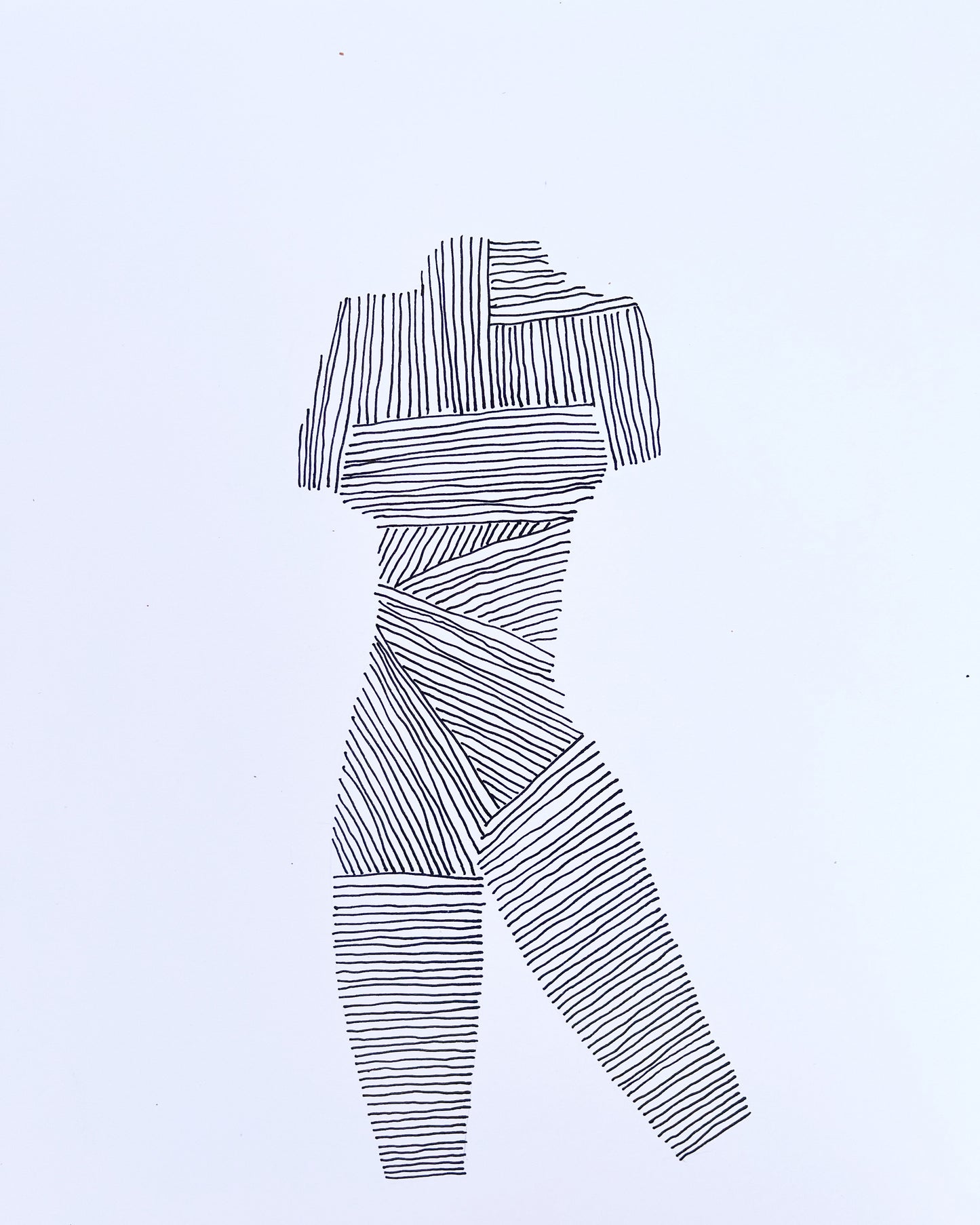 Statue made of lines