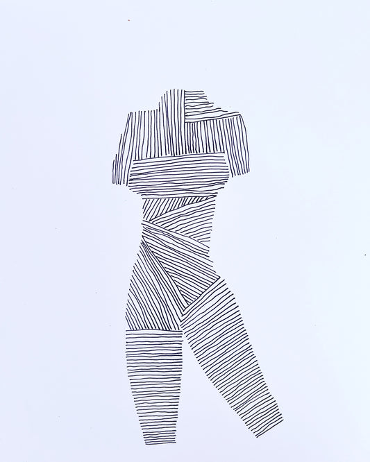 Statue made of lines